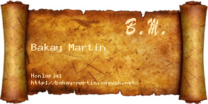 Bakay Martin névjegykártya