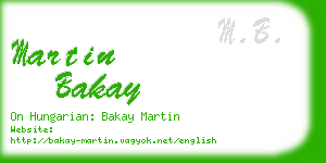 martin bakay business card